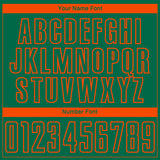 Custom Kelly Green-Orange Curve Lines Sublimation Soccer Uniform Jersey