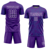 Custom Purple Teal-White Curve Lines Sublimation Soccer Uniform Jersey