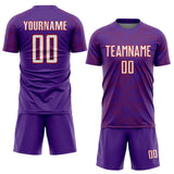 Custom Purple White-Red Curve Lines Sublimation Soccer Uniform Jersey