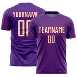 Custom Purple White-Red Curve Lines Sublimation Soccer Uniform Jersey