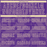 Custom Purple-Cream Curve Lines Sublimation Soccer Uniform Jersey