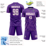 Custom Purple White-Light Pink Curve Lines Sublimation Soccer Uniform Jersey