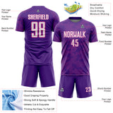 Custom Purple White-Pink Curve Lines Sublimation Soccer Uniform Jersey