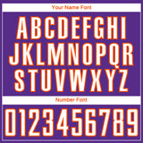 Custom Purple White-Orange Curve Lines Sublimation Soccer Uniform Jersey
