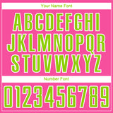 Custom Pink Neon Green-White Curve Lines Sublimation Soccer Uniform Jersey