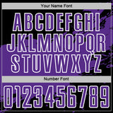 Custom Purple Black-White Splash Color Block Sublimation Soccer Uniform Jersey