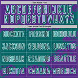 Custom Teal Purple-White Splash Color Block Sublimation Soccer Uniform Jersey