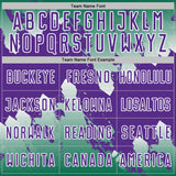 Custom Kelly Green Purple-White Gradient Splash Sublimation Soccer Uniform Jersey