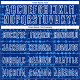 Custom Royal Powder Blue-White Digital Geometric Fragment Speckles Sublimation Soccer Uniform Jersey