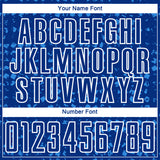 Custom Royal Powder Blue-White Digital Geometric Fragment Speckles Sublimation Soccer Uniform Jersey