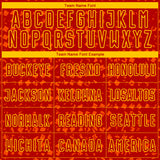 Custom Red Gold-Orange Digital Geometric Fragment Speckles Sublimation Soccer Uniform Jersey