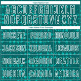 Custom Teal White-Aqua Digital Geometric Fragment Speckles Sublimation Soccer Uniform Jersey