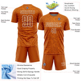 Custom Texas Orange White-Bay Orange Digital Geometric Fragment Speckles Sublimation Soccer Uniform Jersey