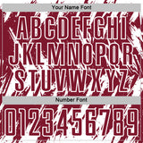 Custom Crimson-White Splatter Torn Sharp Brush Stroke Sublimation Soccer Uniform Jersey