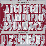 Custom Crimson Gray-White Splatter Torn Sharp Brush Stroke Sublimation Soccer Uniform Jersey