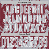 Custom Burgundy Gray-White Splatter Torn Sharp Brush Stroke Sublimation Soccer Uniform Jersey