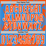 Custom Powder Blue Orange-White Splatter Torn Sharp Brush Stroke Sublimation Soccer Uniform Jersey