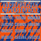 Custom Orange Royal-White Splatter Torn Sharp Brush Stroke Sublimation Soccer Uniform Jersey