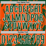 Custom Orange Green-White Splatter Torn Sharp Brush Stroke Sublimation Soccer Uniform Jersey