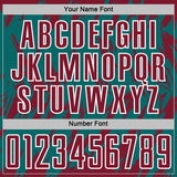Custom Teal Crimson-White Splatter Torn Sharp Brush Stroke Sublimation Soccer Uniform Jersey