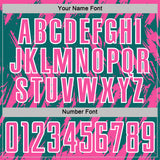 Custom Teal Pink-White Splatter Torn Sharp Brush Stroke Sublimation Soccer Uniform Jersey