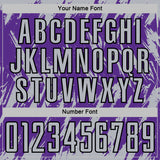 Custom Purple Gray-Black Splatter Torn Sharp Brush Stroke Sublimation Soccer Uniform Jersey
