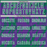 Custom Purple Kelly Green-White Splatter Torn Sharp Brush Stroke Sublimation Soccer Uniform Jersey