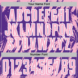 Custom Purple Light Pink-White Splatter Torn Sharp Brush Stroke Sublimation Soccer Uniform Jersey