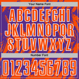Custom Purple Orange-White Splatter Torn Sharp Brush Stroke Sublimation Soccer Uniform Jersey