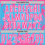 Custom Sky Blue Pink-White Splatter Torn Sharp Brush Stroke Sublimation Soccer Uniform Jersey