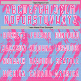 Custom Light Blue Pink-White Splatter Torn Sharp Brush Stroke Sublimation Soccer Uniform Jersey