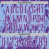 Custom Light Blue Purple-White Splatter Torn Sharp Brush Stroke Sublimation Soccer Uniform Jersey