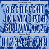 Custom Light Blue Royal-White Splatter Torn Sharp Brush Stroke Sublimation Soccer Uniform Jersey