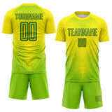 Custom Light Yellow Neon Green-Black Brasil Gradient Ripples Sublimation Soccer Uniform Jersey