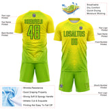 Custom Light Yellow Neon Green-Black Brasil Gradient Ripples Sublimation Soccer Uniform Jersey