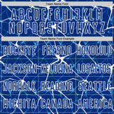 Custom Royal-White Abstract Network Crackle Sublimation Soccer Uniform Jersey
