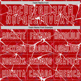 Custom Red-White Abstract Network Crackle Sublimation Soccer Uniform Jersey