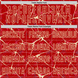 Custom Red-Cream Abstract Network Crackle Sublimation Soccer Uniform Jersey