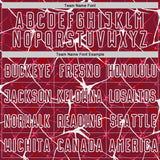 Custom Crimson-White Abstract Network Crackle Sublimation Soccer Uniform Jersey