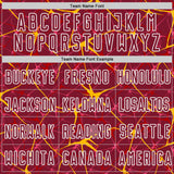 Custom Crimson Gold-White Abstract Network Crackle Sublimation Soccer Uniform Jersey