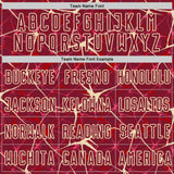 Custom Crimson-Cream Abstract Network Crackle Sublimation Soccer Uniform Jersey