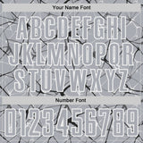 Custom Gray Black-White Abstract Network Crackle Sublimation Soccer Uniform Jersey