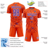 Custom Orange Purple-White Abstract Network Crackle Sublimation Soccer Uniform Jersey