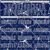 Custom Navy-White Abstract Network Crackle Sublimation Soccer Uniform Jersey