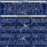 Custom Navy-Gray Abstract Network Crackle Sublimation Soccer Uniform Jersey