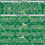 Custom Kelly Green-Cream Abstract Network Crackle Sublimation Soccer Uniform Jersey