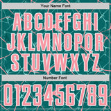 Custom Teal Medium Pink-White Abstract Network Crackle Sublimation Soccer Uniform Jersey