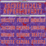 Custom Purple Red-White Abstract Network Crackle Sublimation Soccer Uniform Jersey
