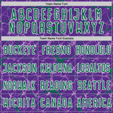 Custom Purple Kelly Green-White Abstract Network Crackle Sublimation Soccer Uniform Jersey
