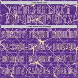 Custom Purple-Cream Abstract Network Crackle Sublimation Soccer Uniform Jersey